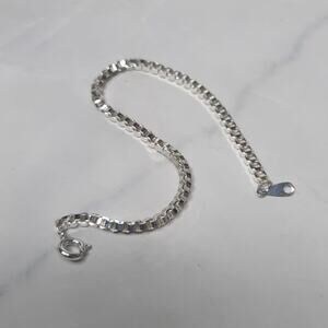 Silver Tone Box Chain Bracelet
